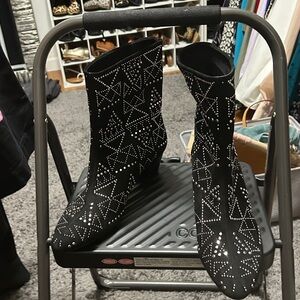Rebecca Minkoff Black Studded Heeled Boots